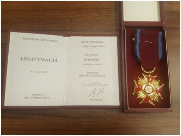 odznaczenie Złotego Krzyża Zasługi przez Prezydenta Rzeczypospolitej Polskiej